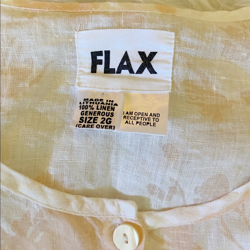Flax Linen Pink/Peach Floral Blouse Size 2G (22/24) - Picture 3 of 4